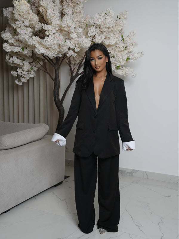 Ensemble blazer revers au manche