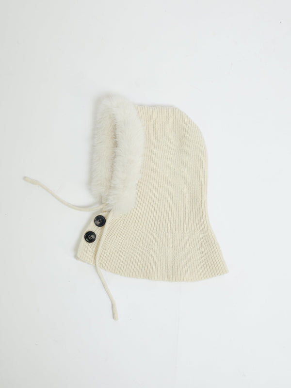 Capuche boutonnée / fourrure