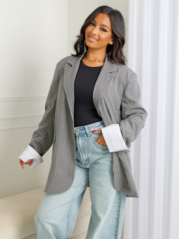 Blazer oversize rayure