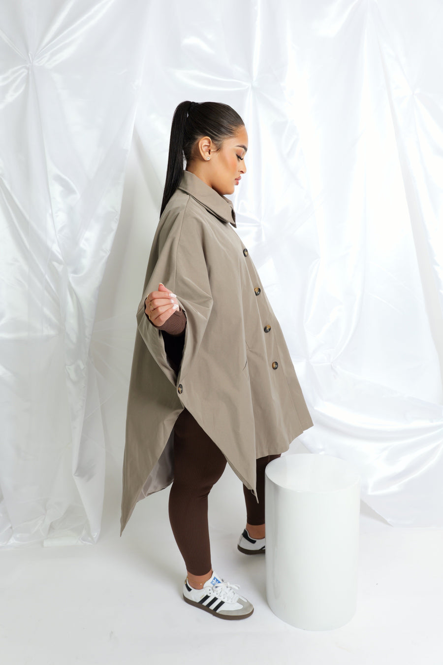 Trench coupe cape - taupe
