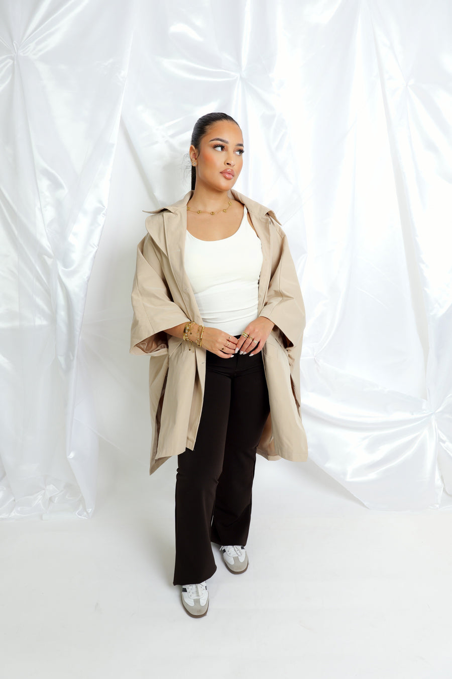 Trench coupe cape - beige