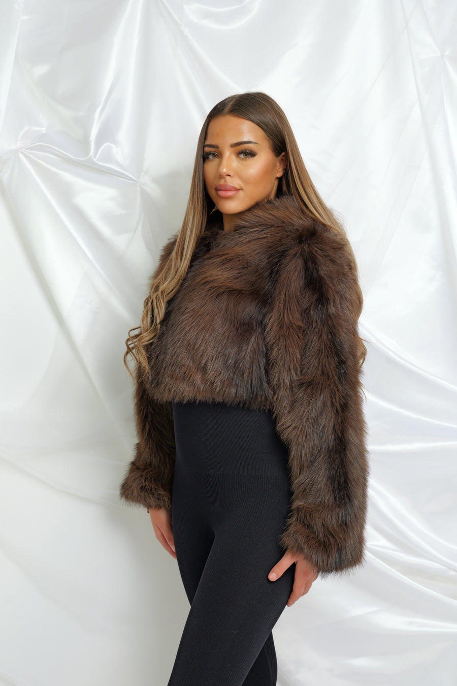 Veste Fourrure Marron Chic