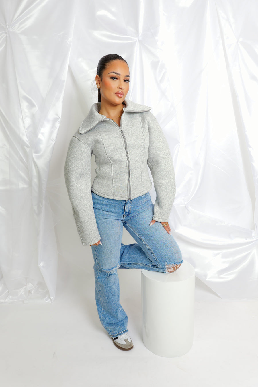 Veste ajustée effet Néoprène