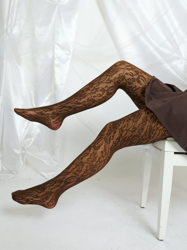 Collant Dentelle Intemporel - choco