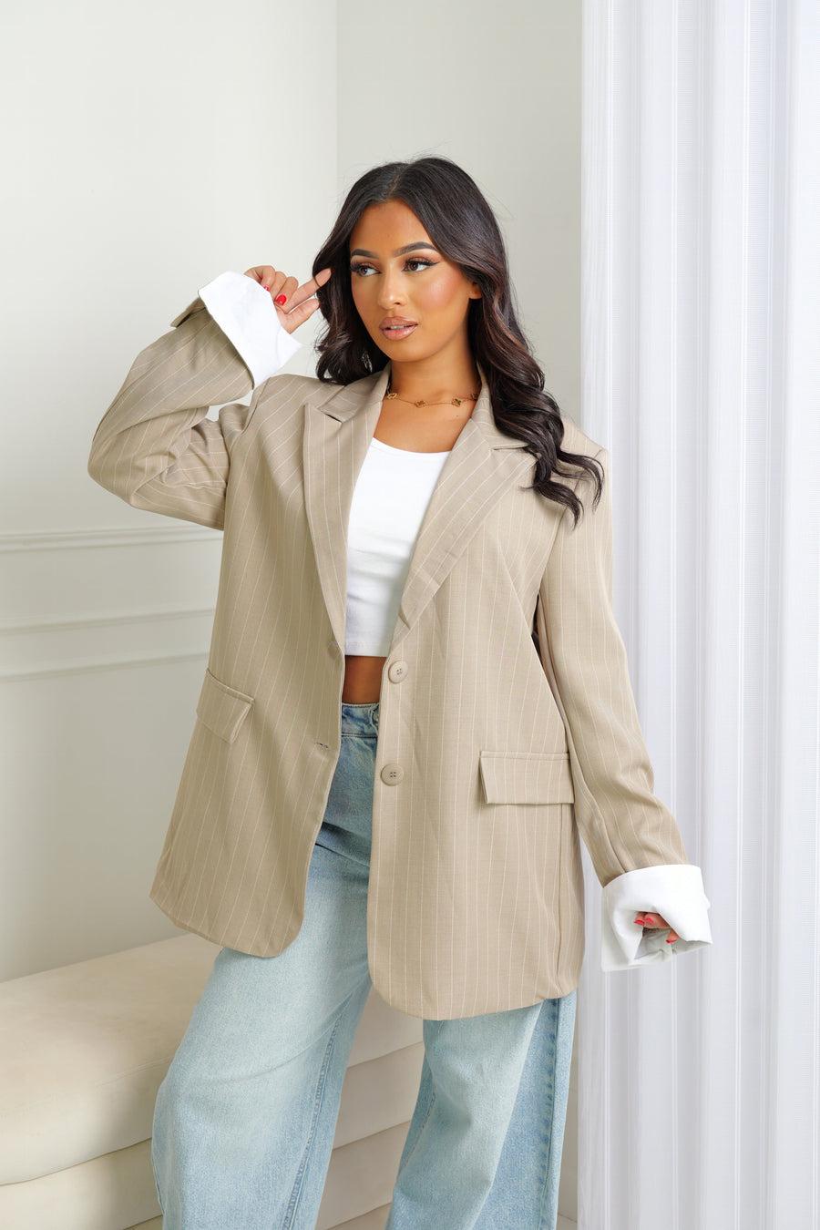 Blazer oversize rayure