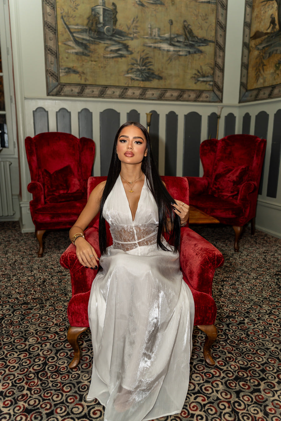 Robe minuit satin .