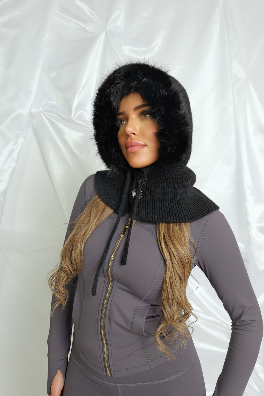 Capuche boutonnée / fourrure