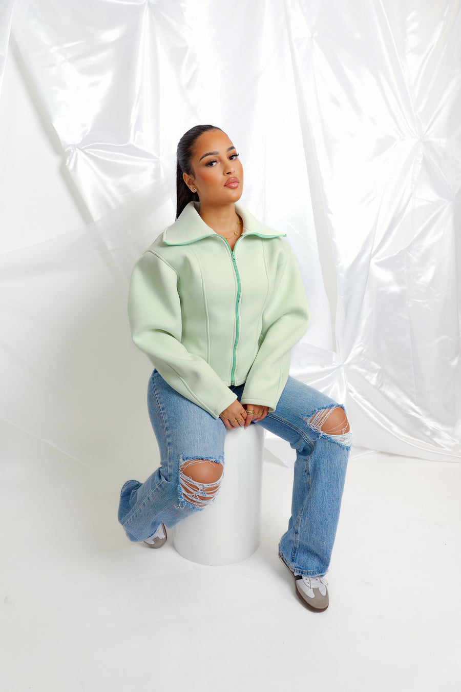 Veste ajustée effet Néoprène