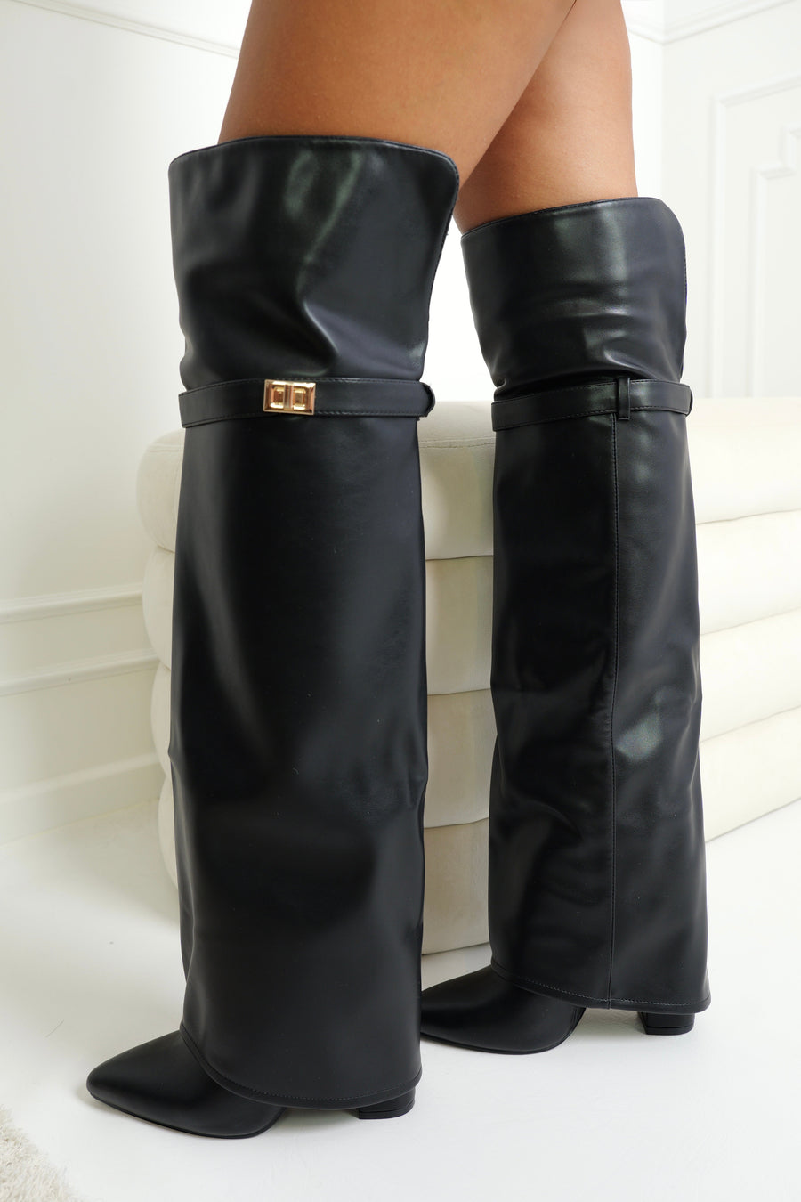 Bottes très haute à talons - black