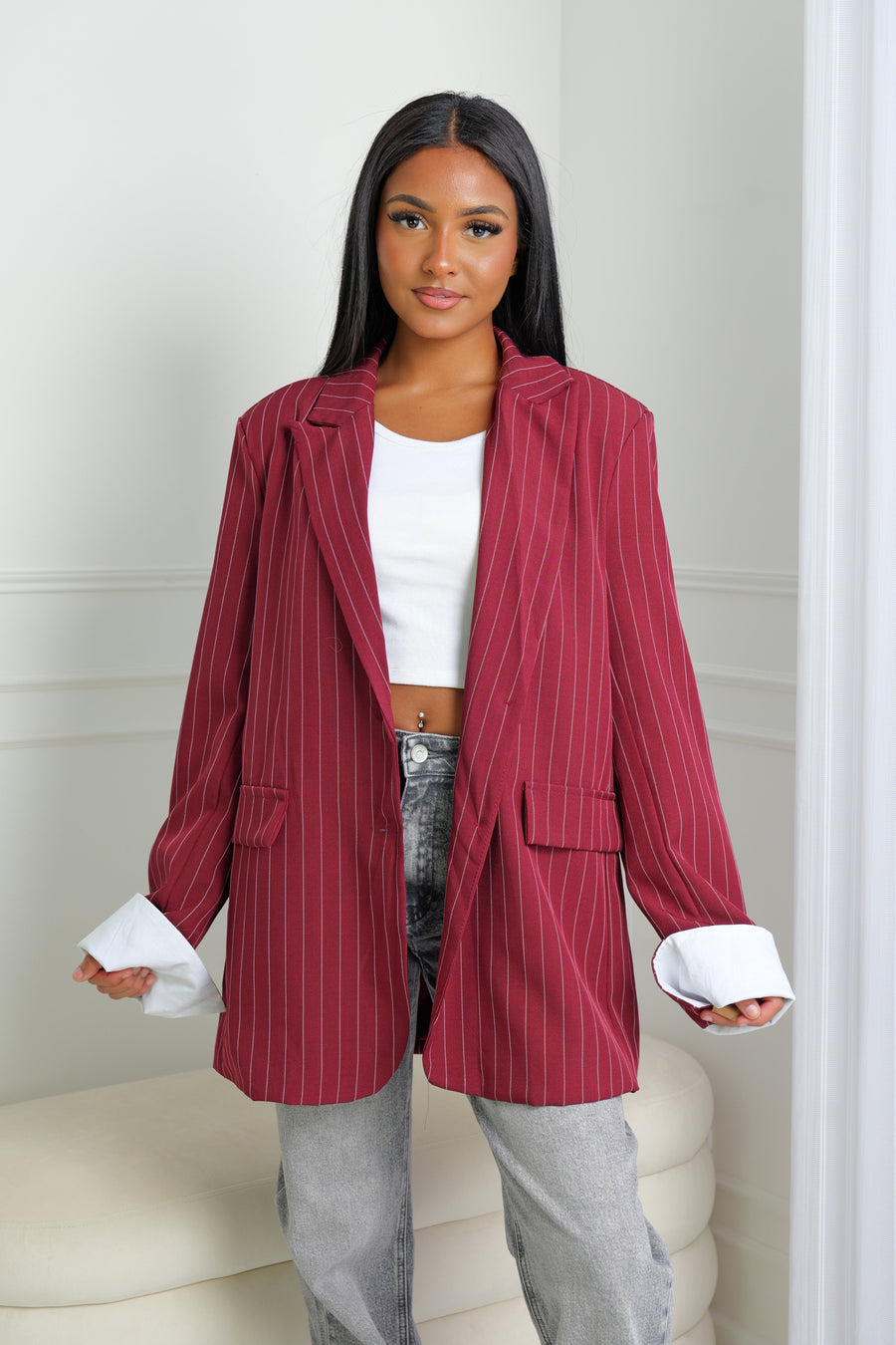 Blazer oversize rayure