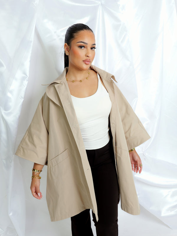 Trench coupe cape - beige