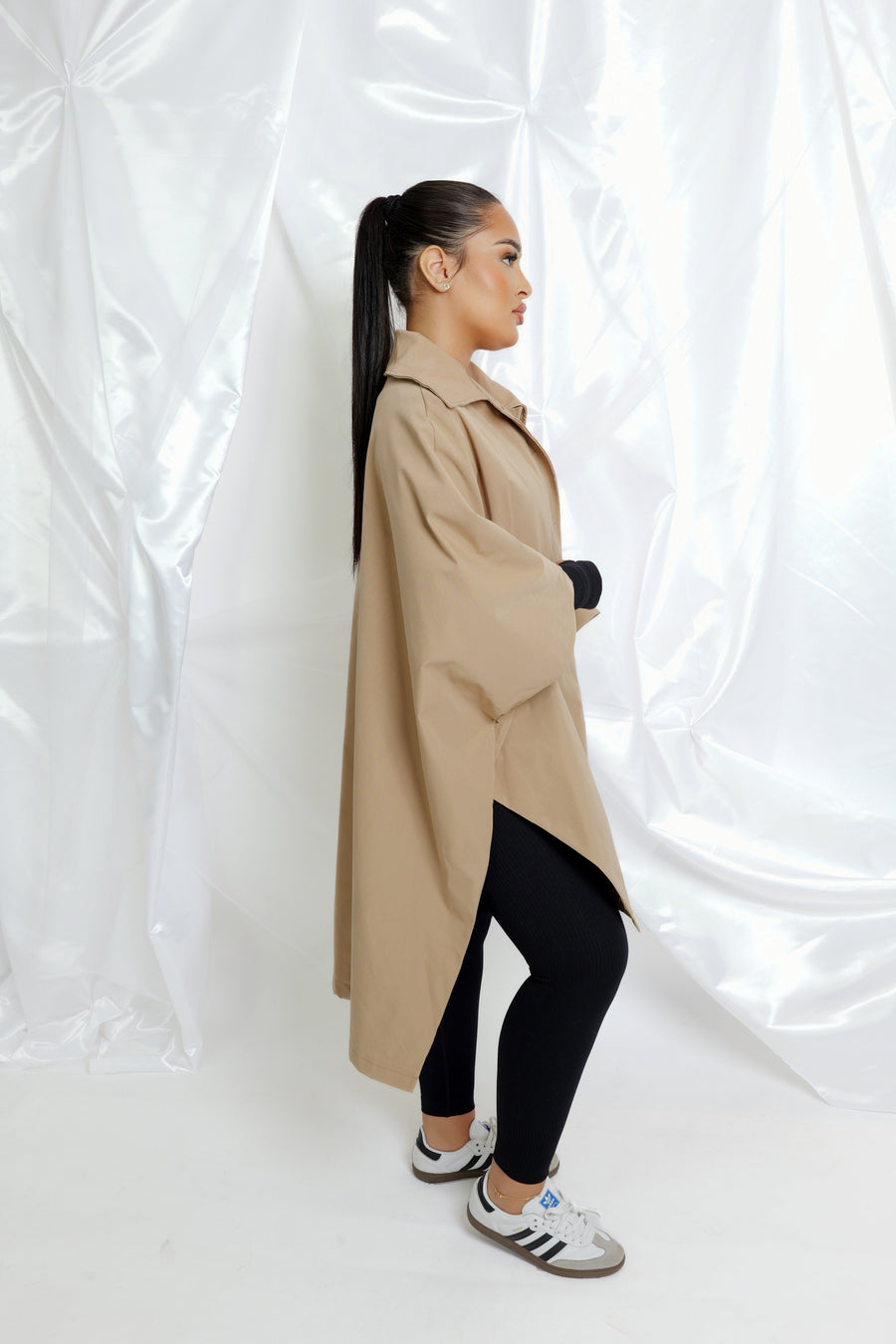 Trench coupe cape - camel