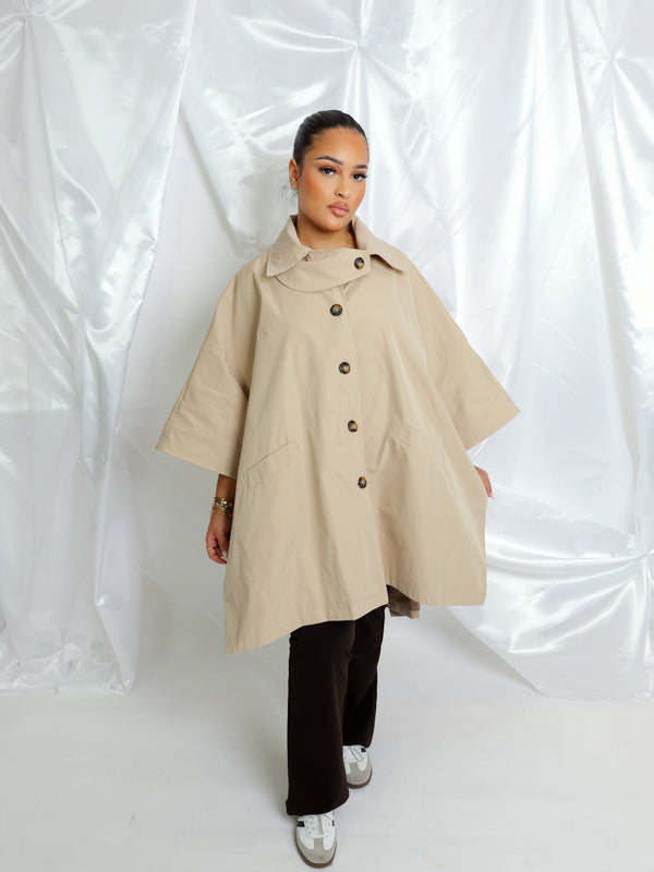 Trench coupe cape - beige