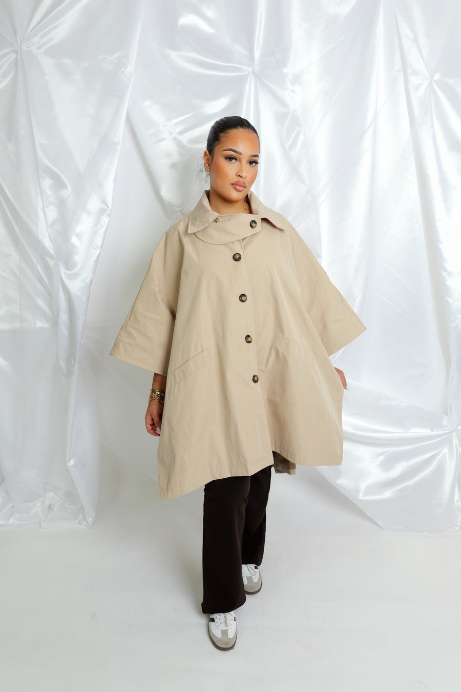 Trench coupe cape - beige