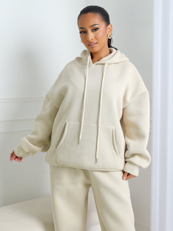 Ensemble à capuche molletonné - beige