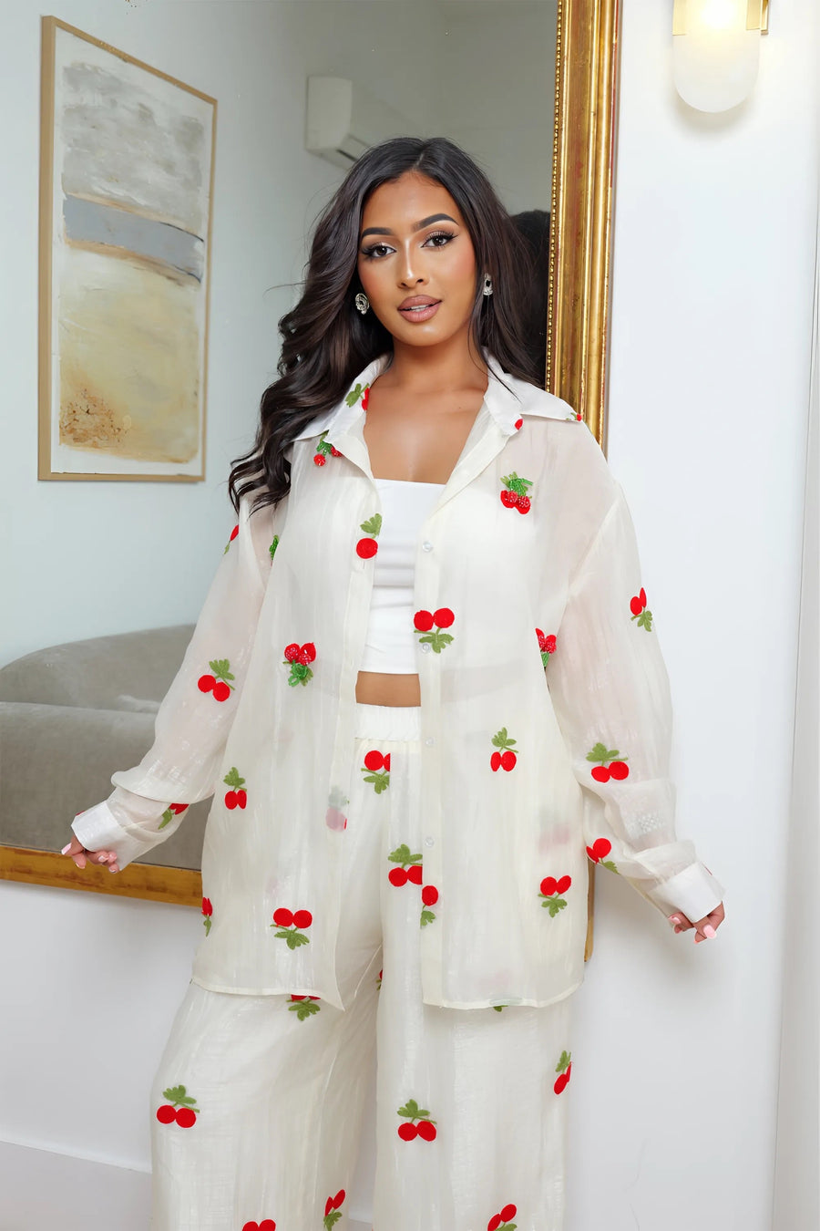 Ensemble Chemise Cerise Acidulée