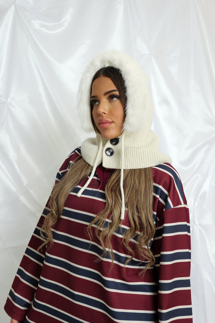 Capuche boutonnée / fourrure