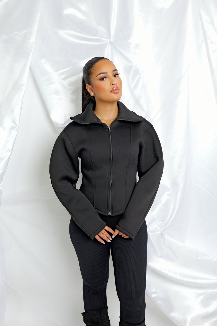 Veste ajustée effet Néoprène